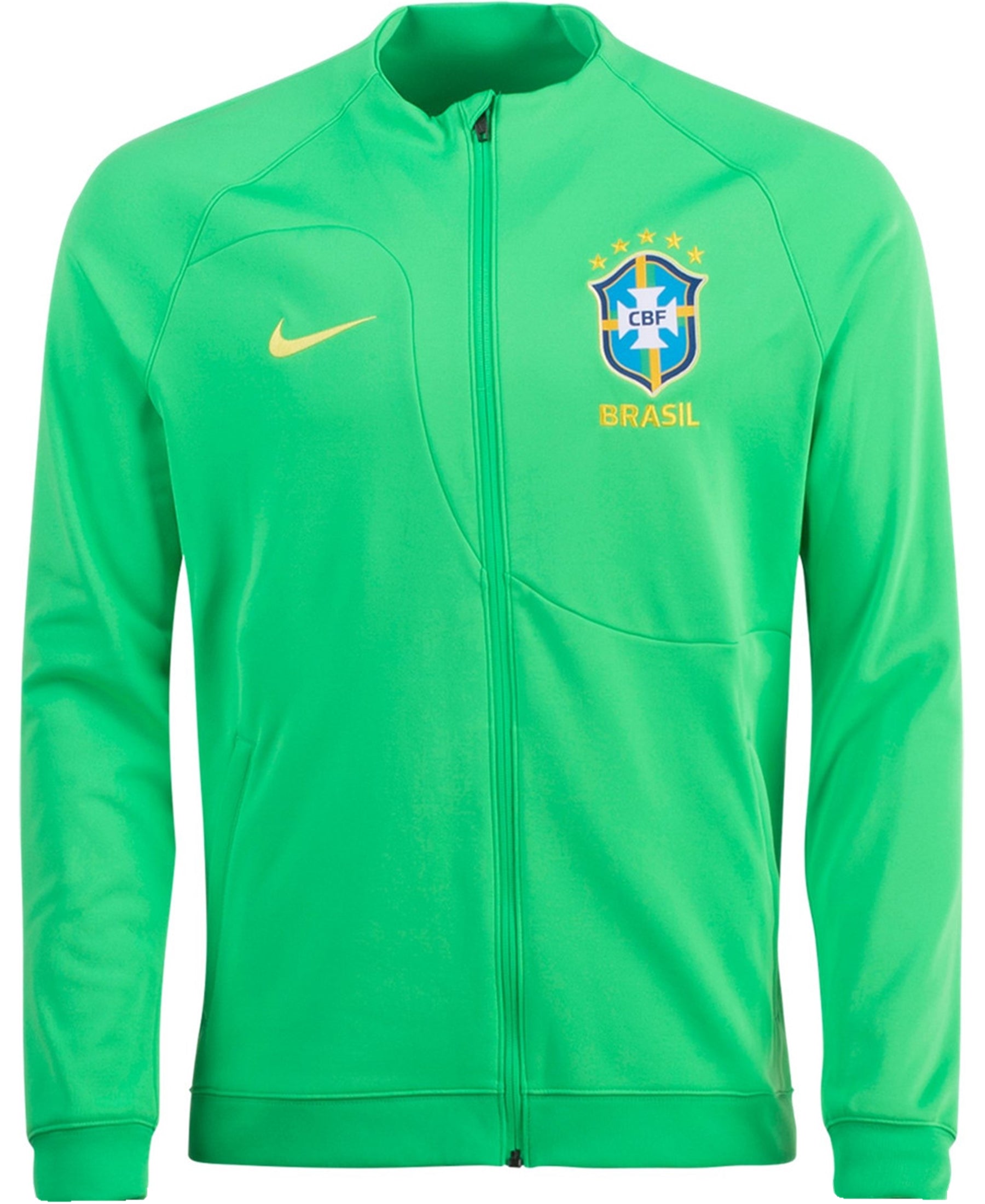 Brasilien Jacke schwarz mit durchgehendem Reißverschluss Fußball Herren  Track N